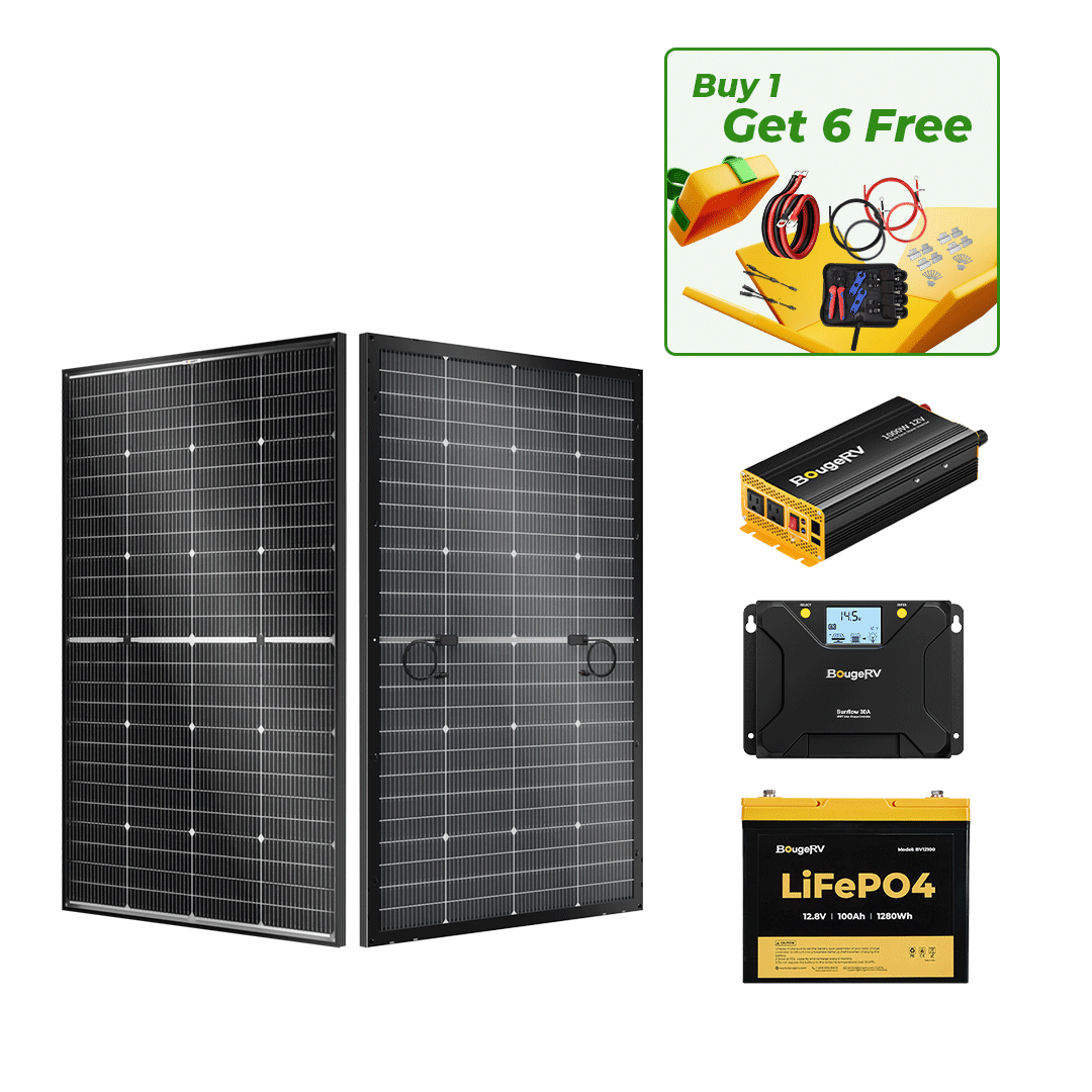 BougeRV 12V 200 Watt Rigid Solar System Kit