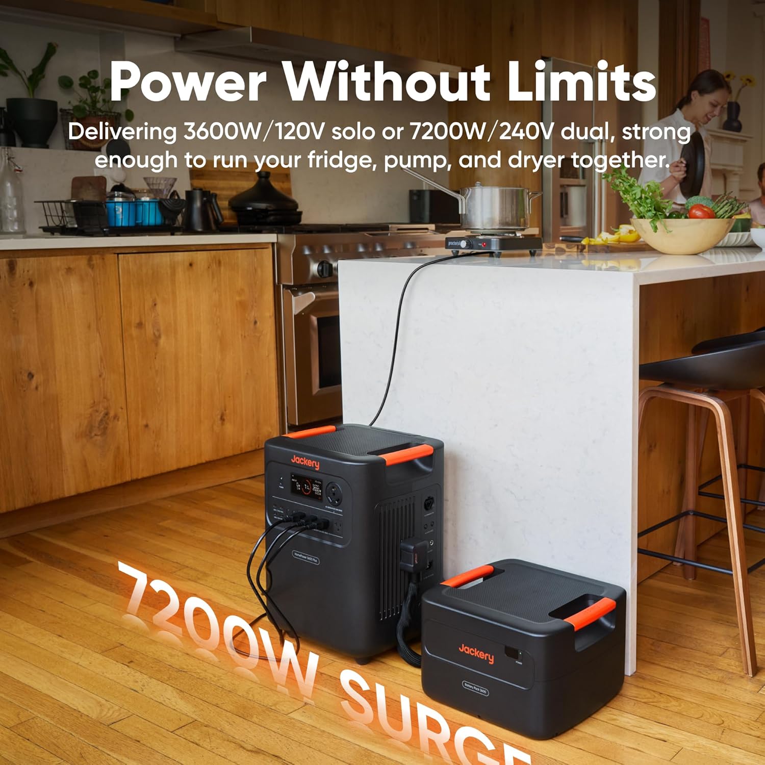 Jackery HomePower 3600 Plus 3584Wh Solar Generator with 2x 200W Solar Panel + Manual Transfer Switch