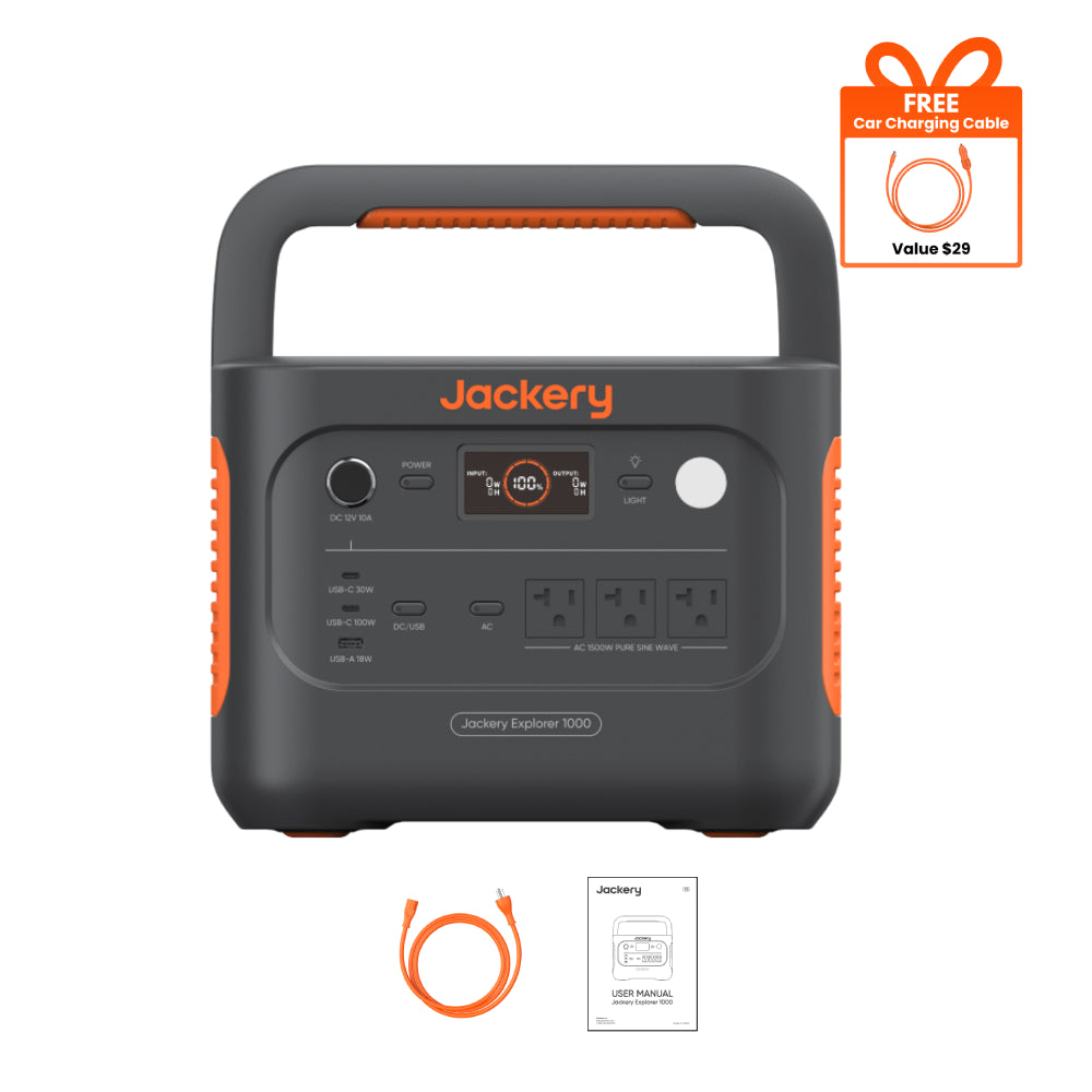 Jackery Explorer 1000 V2 Lightweight Portable Power Station - 1070Wh Capacity | 1500W