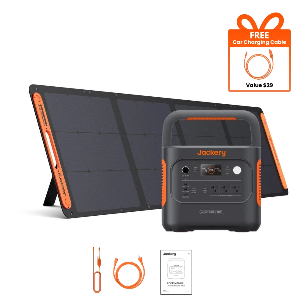 Jackery Explorer 2000 V2 Solar Generator with SolarSaga 200W Solar Panel