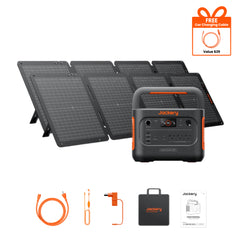 Jackery Explorer 1500 V2 Solar Generator With SolarSaga 100W Air Solar Panel x 2