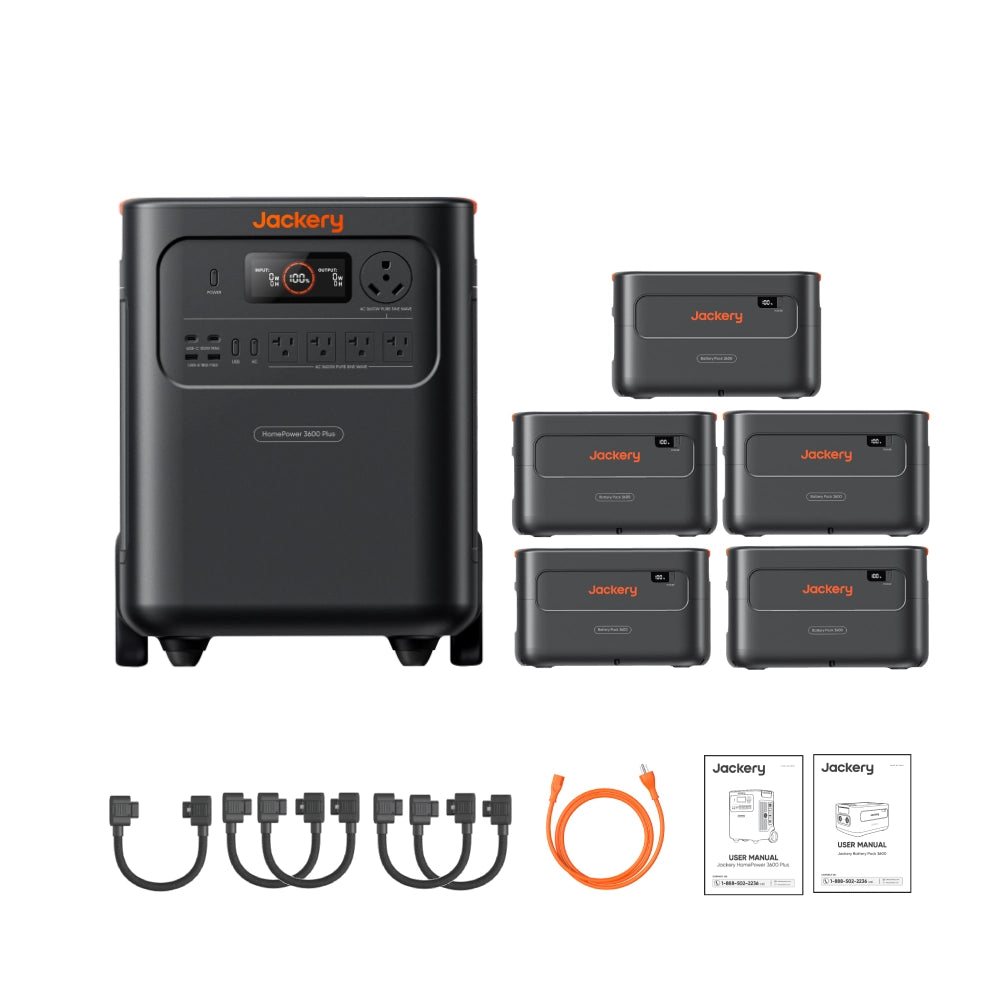 Jackery HomePower 3600 Plus 7.2kWh 3600W Portable Power Station with Expansion Battery Pack