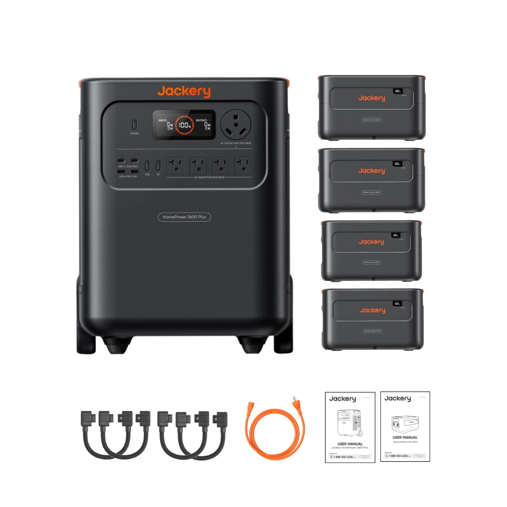 Jackery HomePower 3600 Plus 7.2kWh 3600W Portable Power Station with Expansion Battery Pack