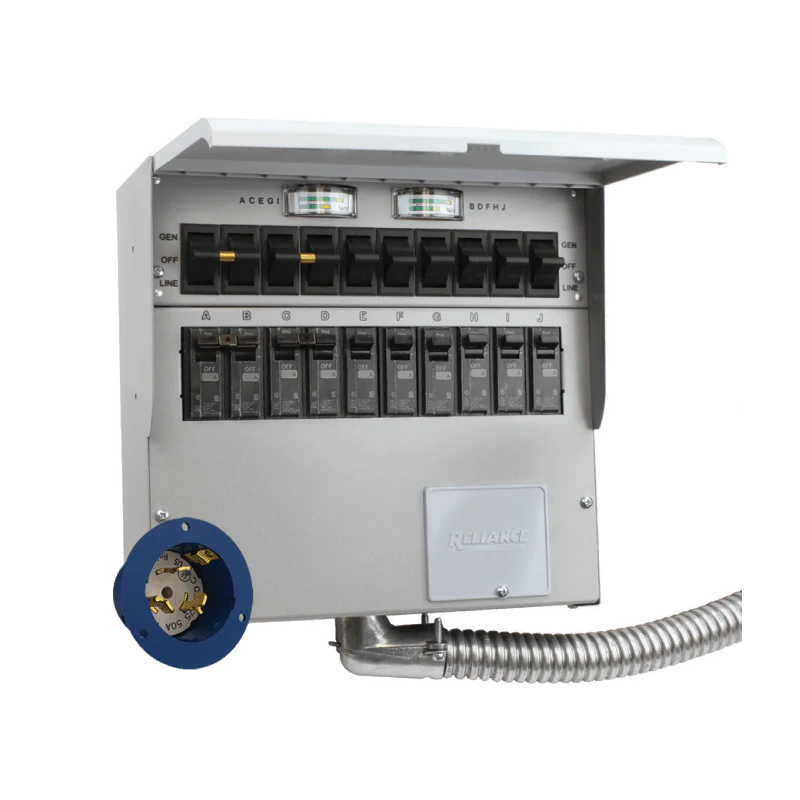 Jackery Gray 125V/250V 50A Max Manual Transfer Switch for Explorer 5000 Plus