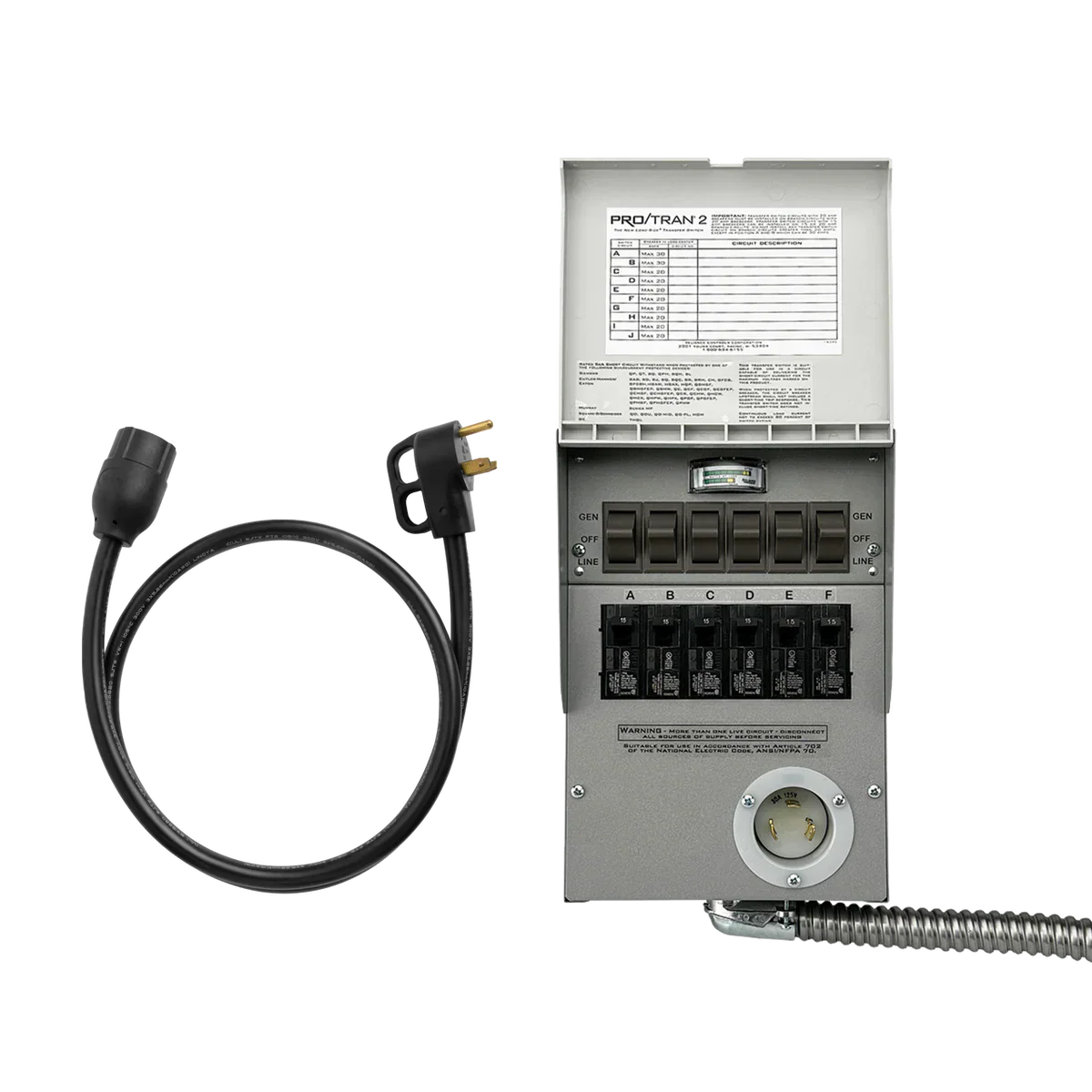 Anker SOLIX Home Backup Kit (120V, 30 Amp, 6-Circuit Transfer Switch + Cable, For F3000, F2600, F2000)