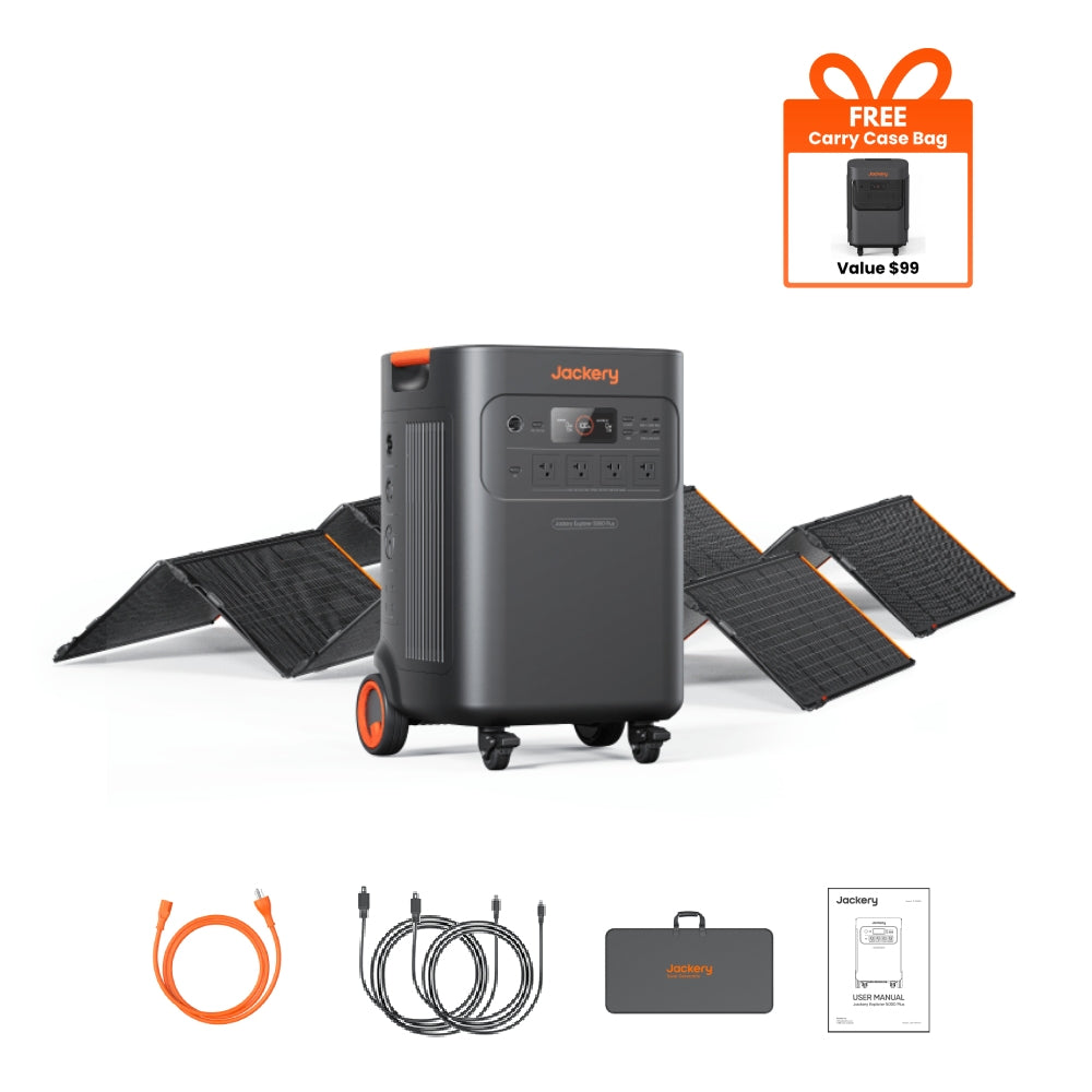 Jackery Explorer 5000 Plus Solar Generator with 2x SolarSaga 500X Solar Panel