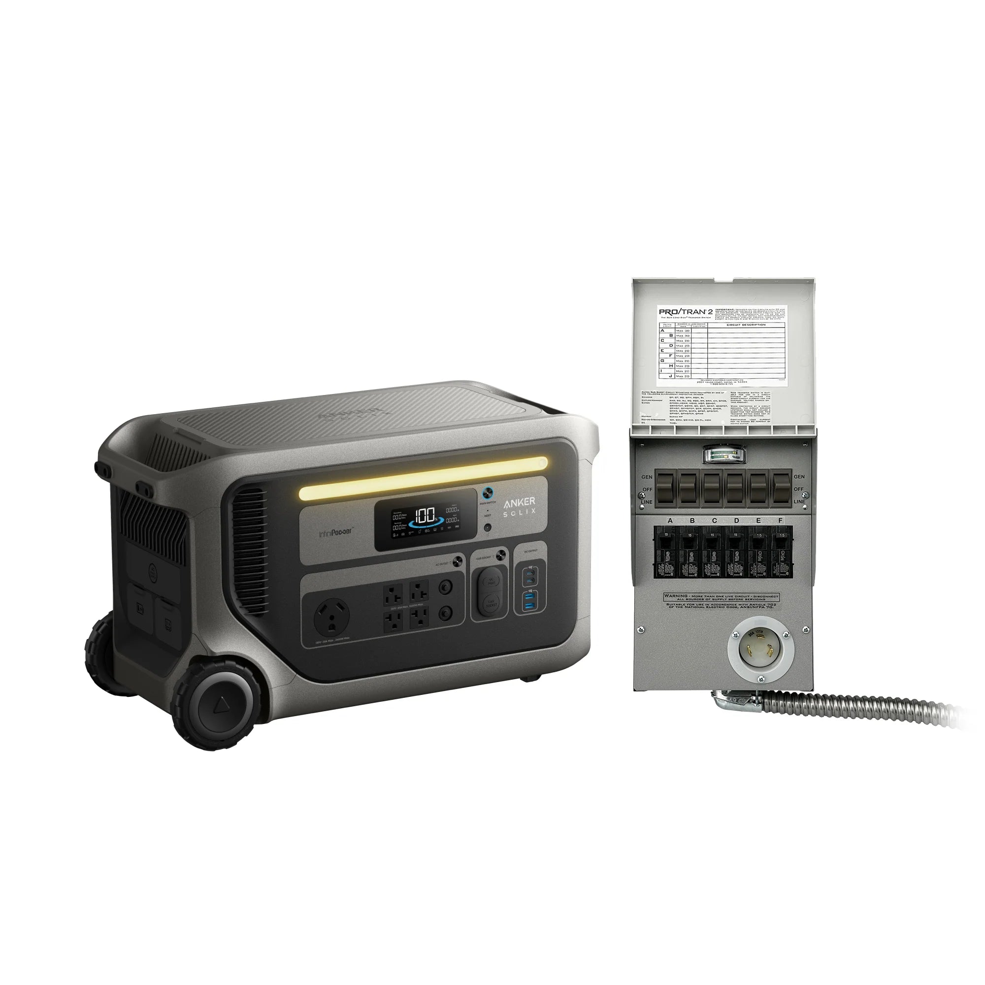 Anker SOLIX F3000 Portable Power Station + Transfer Switch