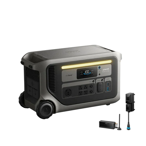 Anker SOLIX F3000 Portable Power Station + 2 x 440W Rigid Solar Panel + Power Saver Kit