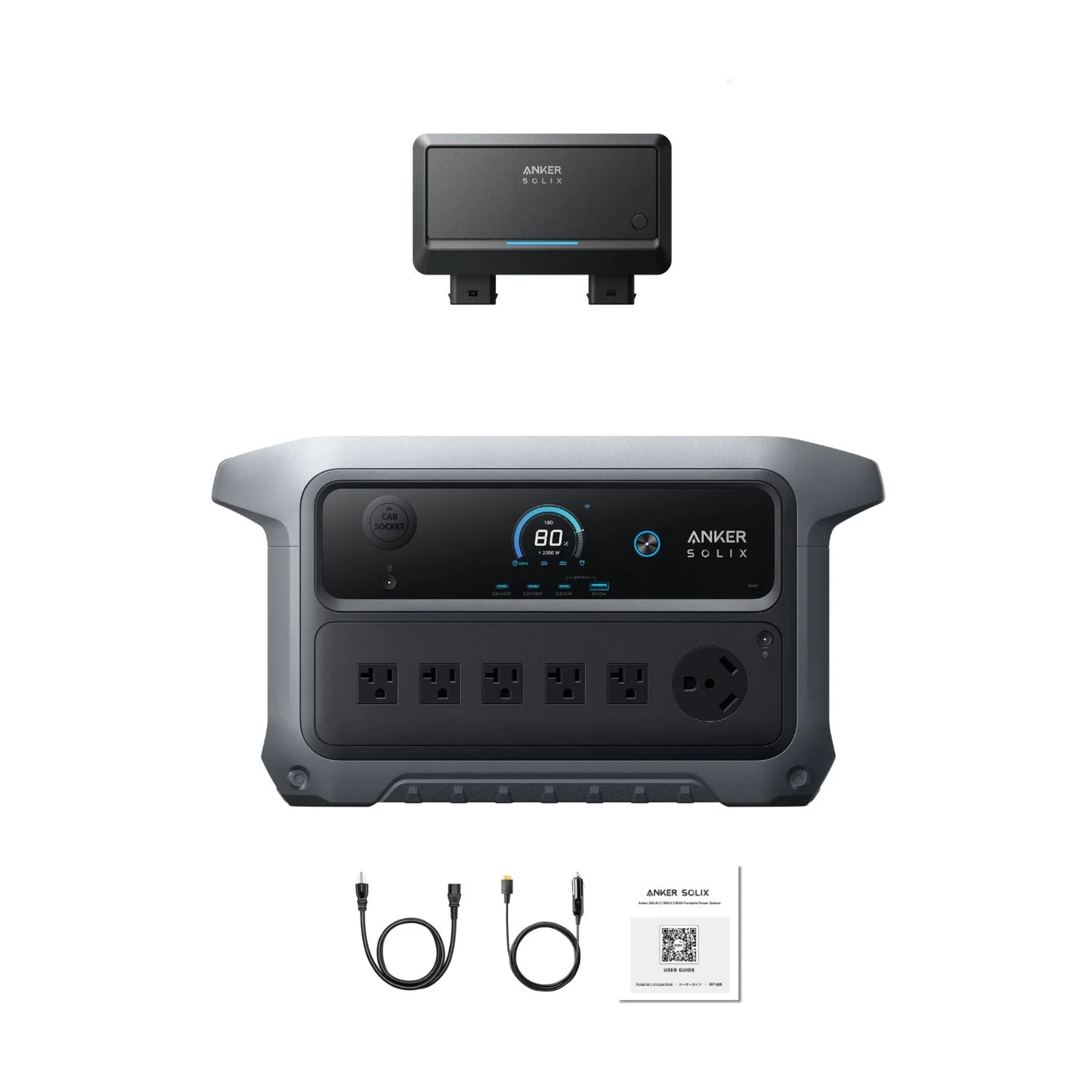 Anker SOLIX C2000 Gen2 Portable Power Station + Car Alternator Charger