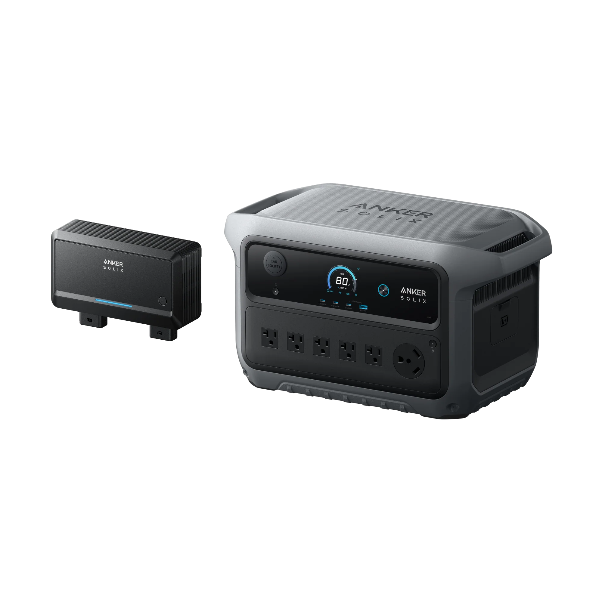Anker SOLIX C2000 Gen2 Portable Power Station + Car Alternator Charger