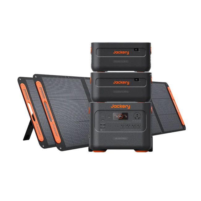 Jackery Explorer 2000 Plus Solar Generator with 2x Battery Pack + 2x 200W Solar Panel